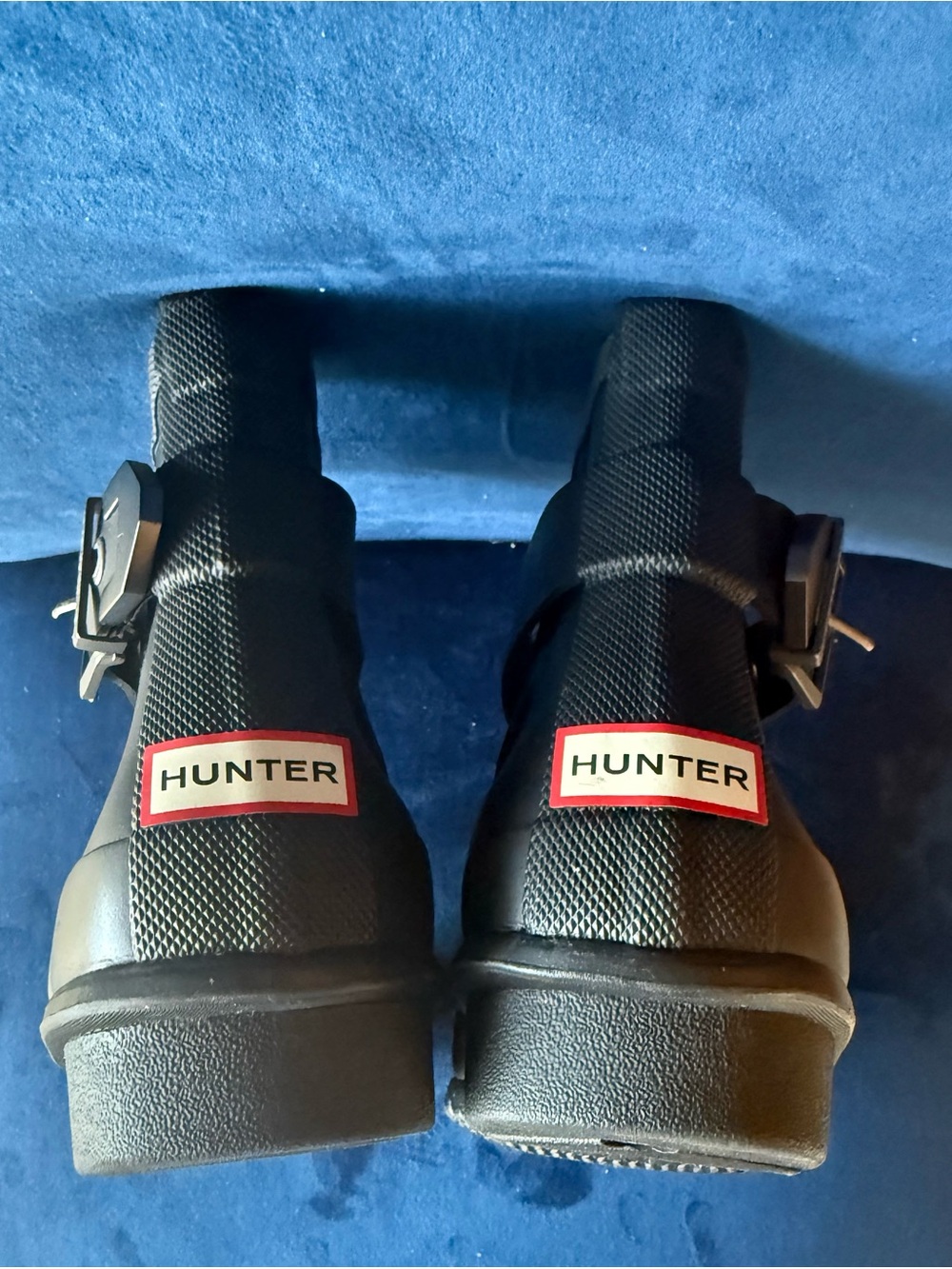 Hunter Black Short Waterproof Buckle Ankle Boots - Picture 5 of 5